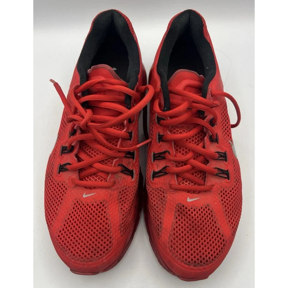Nike Air Max 2014 Running Shoes Mens US 8.5 Red Mesh Athletic Sneakers